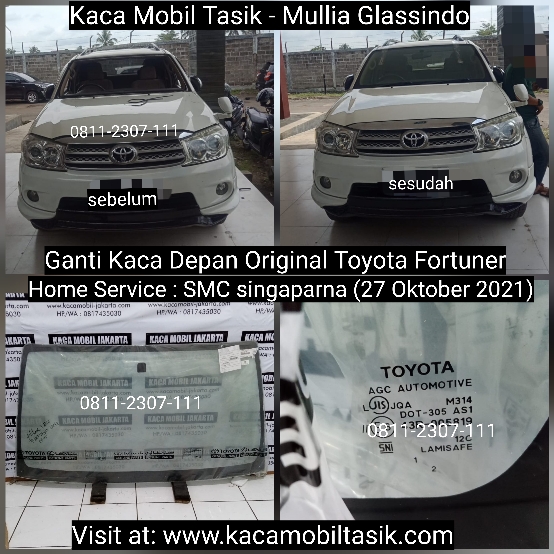 Home Service Ganti Kaca Mobil Depan Toyota Fortuner di Tasikmalaya Bergaransi