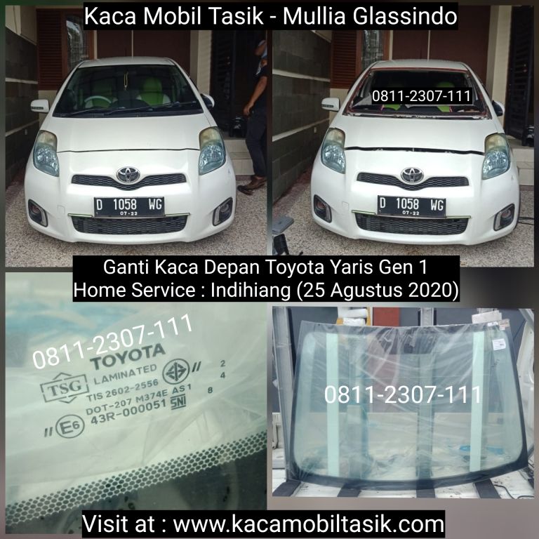 Pemasangan Kaca Depan Toyota Yaris di Tasikmalaya Original dan Bergaransi